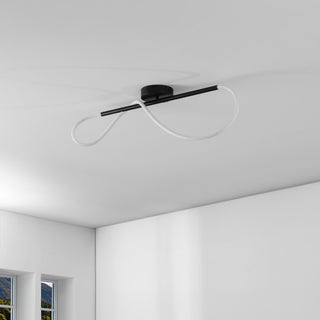 Nagla Contemporary Minimalist 360 Adjustable Silicone Neon Rope Dimmable Linear Integrated LED Flush Mount