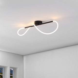 Nagla Contemporary Minimalist 360 Adjustable Silicone Neon Rope Dimmable Linear Integrated LED Flush Mount