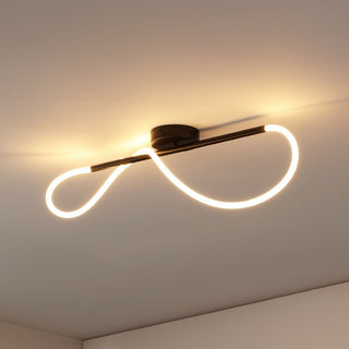 Nagla Contemporary Minimalist 360 Adjustable Silicone Neon Rope Dimmable Linear Integrated LED Flush Mount