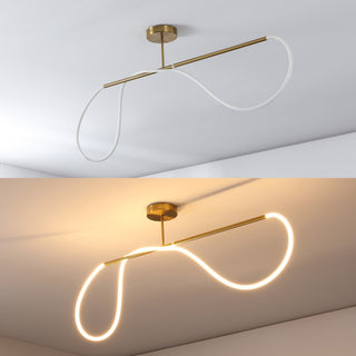 Nagla Contemporary Minimalist 360 Adjustable Silicone Neon Rope Dimmable Linear Integrated LED Flush Mount