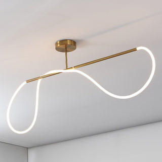 Nagla Contemporary Minimalist 360 Adjustable Silicone Neon Rope Dimmable Linear Integrated LED Flush Mount