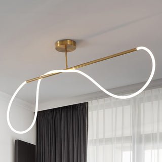 Nagla Contemporary Minimalist 360 Adjustable Silicone Neon Rope Dimmable Linear Integrated LED Flush Mount