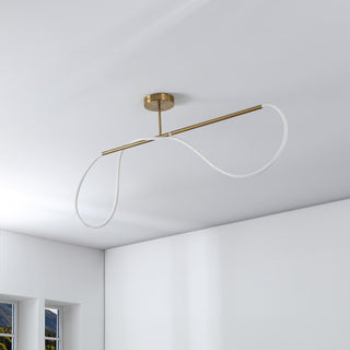 Nagla Contemporary Minimalist 360 Adjustable Silicone Neon Rope Dimmable Linear Integrated LED Flush Mount