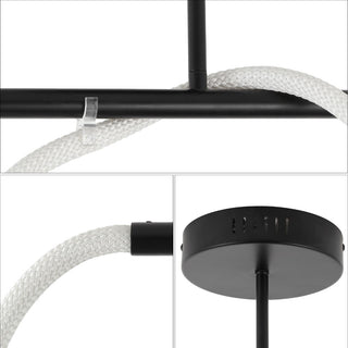 Nagla Contemporary Minimalist 360 Adjustable Silicone Neon Rope Dimmable Linear Integrated LED Flush Mount