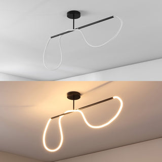 Nagla Contemporary Minimalist 360 Adjustable Silicone Neon Rope Dimmable Linear Integrated LED Flush Mount