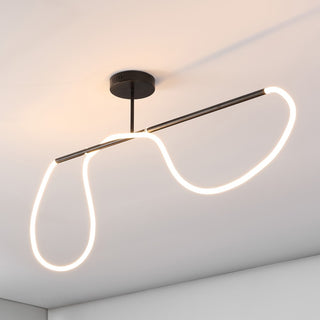 Nagla Contemporary Minimalist 360 Adjustable Silicone Neon Rope Dimmable Linear Integrated LED Flush Mount