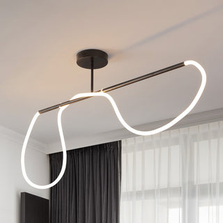 Nagla Contemporary Minimalist 360 Adjustable Silicone Neon Rope Dimmable Linear Integrated LED Flush Mount