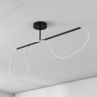 Nagla Contemporary Minimalist 360 Adjustable Silicone Neon Rope Dimmable Linear Integrated LED Flush Mount