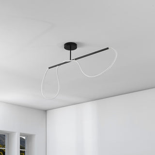 Nagla Contemporary Minimalist 360 Adjustable Silicone Neon Rope Dimmable Linear Integrated LED Flush Mount