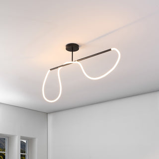 Nagla Contemporary Minimalist 360 Adjustable Silicone Neon Rope Dimmable Linear Integrated LED Flush Mount