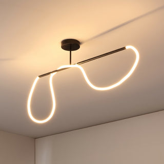 Nagla Contemporary Minimalist 360 Adjustable Silicone Neon Rope Dimmable Linear Integrated LED Flush Mount