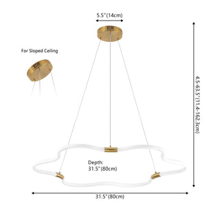 Jarpi 31.5" Contemporary Minimalist Metal/Acrylic Adjustable Dimmable Cloud Integrated LED Chandelier