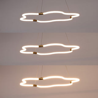 Jarpi 31.5" Contemporary Minimalist Metal/Acrylic Adjustable Dimmable Cloud Integrated LED Chandelier