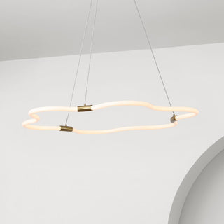 Jarpi 31.5" Contemporary Minimalist Metal/Acrylic Adjustable Dimmable Cloud Integrated LED Chandelier