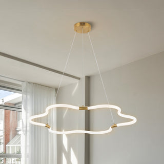 Jarpi 31.5" Contemporary Minimalist Metal/Acrylic Adjustable Dimmable Cloud Integrated LED Chandelier