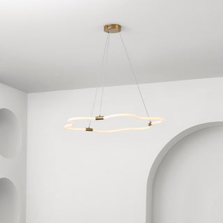 Jarpi 31.5" Contemporary Minimalist Metal/Acrylic Adjustable Dimmable Cloud Integrated LED Chandelier