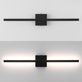 Shrut 28" Modern Minimalist Indoor/Outdoor Metal 350-Degree Rotatable Dimmable Integrated LED Wall Sconce