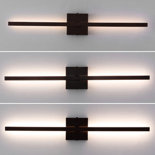 Shrut 28" Modern Minimalist Indoor/Outdoor Metal 350-Degree Rotatable Dimmable Integrated LED Wall Sconce