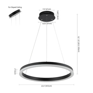 Tioolo Modern Contemporary Aluminum Integrated LED Hoop Pendant