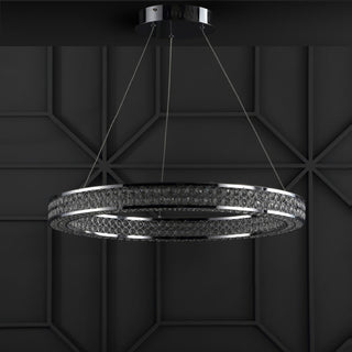 Ryan 24.7" Round Integrated LED Crystal/Metal Chandelier