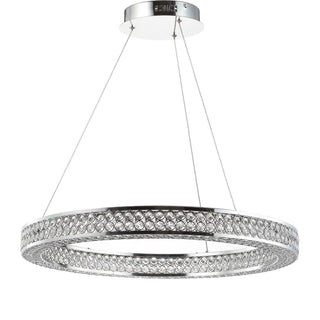 Ryan 24.7" Round Integrated LED Crystal/Metal Chandelier