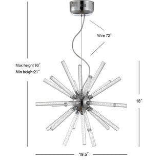 Dawn 19.5" Adjustable Integrated LED Starburst Metal/Acrylic Pendant