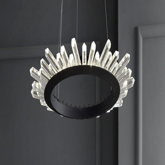 Meuse 24" Adjustable Integrated LED Modern Crystal Pendant
