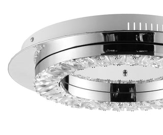 Pounde 18" Integrated Iron/Crystal Glam LED Flush Mount