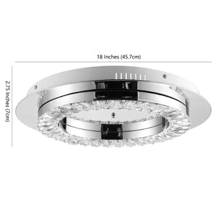 Pounde 18" Integrated Iron/Crystal Glam LED Flush Mount