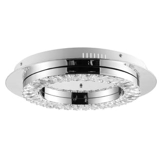 Pounde 18" Integrated Iron/Crystal Glam LED Flush Mount