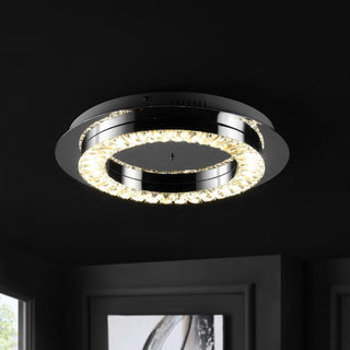 Pounde 18" Integrated Iron/Crystal Glam LED Flush Mount