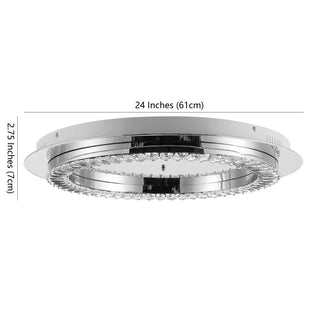 Pounde 18" Integrated Iron/Crystal Glam LED Flush Mount