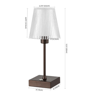 ARSTID Modern Industrial Rechargeable/Cordless Iron/Acrylic Integrated LED Table Lamp with Ribbed Shade