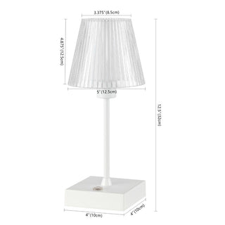 ARSTID Modern Industrial Rechargeable/Cordless Iron/Acrylic Integrated LED Table Lamp with Ribbed Shade