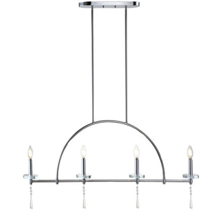 Dakota 41" 4-light Linear Metal/Crystal LED Pendant