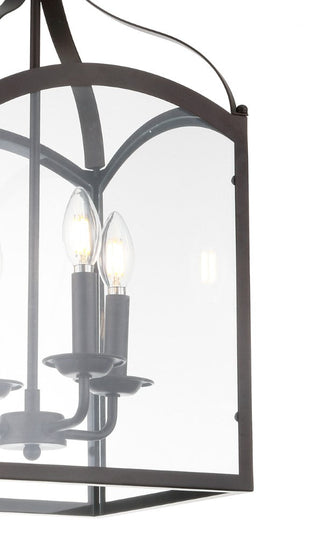 Hayes 11" Lantern Metal/Glass LED Pendant