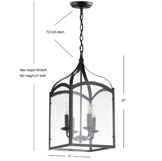 Hayes 11" Lantern Metal/Glass LED Pendant