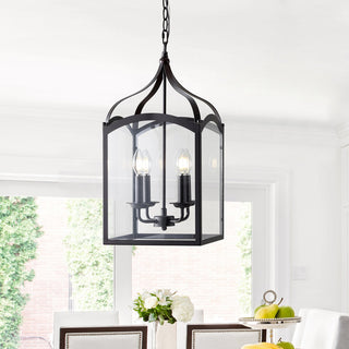 Hayes 11" Lantern Metal/Glass LED Pendant