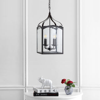 Hayes 11" Lantern Metal/Glass LED Pendant