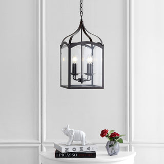 Hayes 11" Lantern Metal/Glass LED Pendant