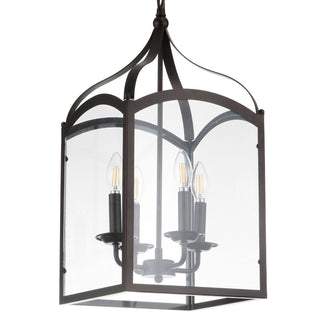 Hayes 11" Lantern Metal/Glass LED Pendant