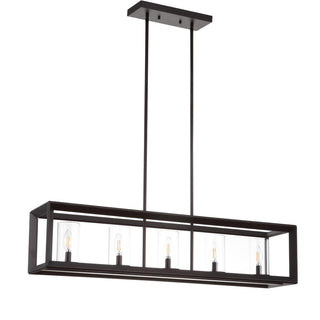 Terry 38.5" Linear 5-light Metal/Glass LED Pendant