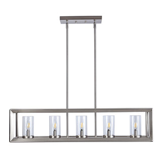 Terry 38.5" Linear 5-light Metal/Glass LED Pendant