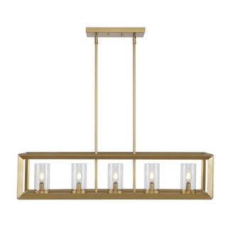 Terry 38.5" Linear 5-light Metal/Glass LED Pendant