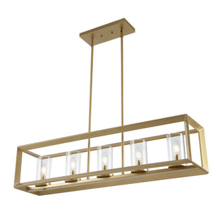 Terry 38.5" Linear 5-light Metal/Glass LED Pendant