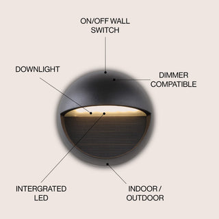 Swift 6.25" Outdoor Metal/Glass Integrated LED Sconce