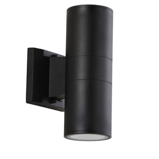 Domingo 6" Cylinder Outdoor Metal/Glass Integrated LED Sconce with Uplight