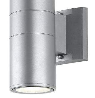 Domingo 6" Cylinder Outdoor Metal/Glass Integrated LED Sconce with Uplight