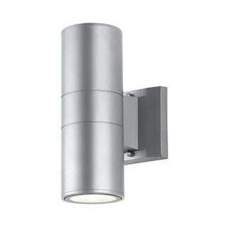 Domingo 6" Cylinder Outdoor Metal/Glass Integrated LED Sconce with Uplight