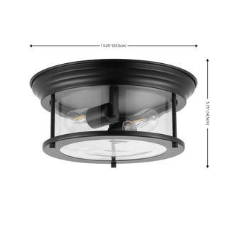 Forrest 13.25" Metal/Glass LED Flush Mount